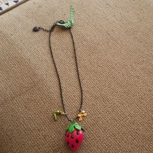 Betsey Johnson Strawberry Necklace